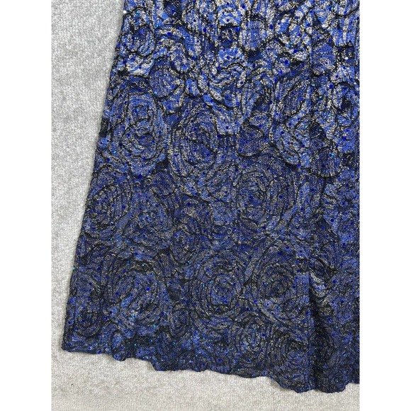 La Scala Iridescent Sequin Sleeveless Fitted Maxi Formal Dress Womens Small Blue - Picture 14 of 16